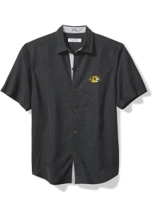 Tommy Bahama Missouri Tigers Mens Black Sport Coconut Short Sleeve Dress Shirt