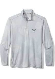 Tommy Bahama Philadelphia Eagles Mens Grey SPORT DELRAY FROND Long Sleeve 1/4 Zip Pullover