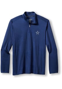 Tommy Bahama Dallas Cowboys Mens Navy Blue SPORT DELRAY FROND Long Sleeve 1/4 Zip Pullover