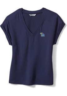Tommy Bahama Kansas Jayhawks Womens Navy Blue Kauai Jersey Short Sleeve T-Shirt