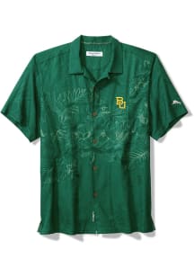 Tommy Bahama Baylor Bears Mens Green Islandzone Game Short Sleeve Dress Shirt