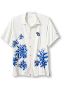 Tommy Bahama Kansas Jayhawks Mens White Hibiscus Vibrations Short Sleeve Dress Shirt