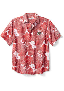 Tommy Bahama Kansas City Chiefs Mens Red Sport Coconut Point Playa Short Sleeve Dress Shirt