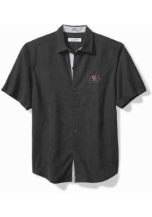 Tommy Bahama Colorado Buffaloes Mens Black Primary Logo Short Sleeve Dress Shirt