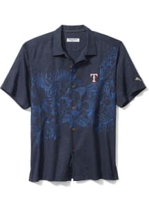 Tommy Bahama Texas Rangers Mens Blue Game Day Lei Short Sleeve Dress Shirt
