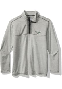 Tommy Bahama Philadelphia Eagles Mens Grey High Score Long Sleeve Qtr Zip Pullover