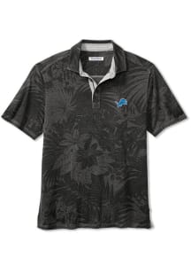 Tommy Bahama Detroit Lions Mens Black Sport Santiago Paradise Short Sleeve Polo