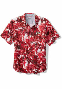 Tommy Bahama Kansas City Chiefs Mens Red Sport Electric Blooms Short Sleeve Dress Shirt