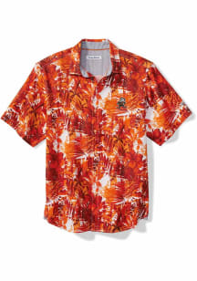 Tommy Bahama Cleveland Browns Mens Orange Sport Electric Blooms Short Sleeve Dress Shirt