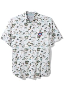 Tommy Bahama Chicago Cubs Mens White SURF VILLA CAMP Short Sleeve Dress Shirt