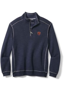 Tommy Bahama Chicago Bears Mens Navy Blue Tobago Bay Long Sleeve Qtr Zip Pullover