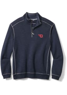 Tommy Bahama Dayton Flyers Mens Navy Blue SPORT TOBAGO BAY Long Sleeve Qtr Zip Pullover