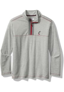 Mens Cincinnati Bearcats Grey Tommy Bahama High Score Qtr Zip Pullover