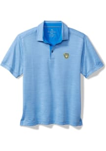 Tommy Bahama Milwaukee Brewers Mens Light Blue San Raphael Short Sleeve Fashion Polo