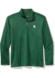 Mens Michigan State Spartans Green Tommy Bahama Sport Delray Frond Qtr Zip Pullover