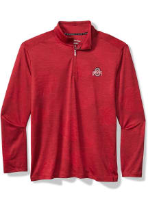 Mens Ohio State Buckeyes Red Tommy Bahama Sport Delray Frond Qtr Zip Pullover