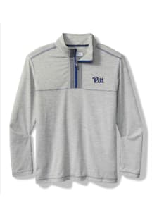 Mens Pitt Panthers Grey Tommy Bahama High Score Qtr Zip Pullover