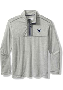 Tommy Bahama West Virginia Mountaineers Mens Grey High Score Long Sleeve Qtr Zip Pullover