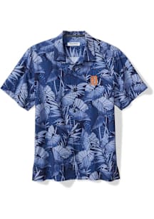 Tommy Bahama Detroit Tigers Mens Navy Blue SPORT BAHAMA COAST NUEVO FRONDS CAMP Short Sleeve Dress..