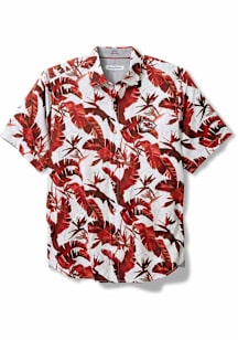 Tommy Bahama Kansas City Chiefs Mens Red SUNNYVALE BLOOMS CAMP Short Sleeve Dress Shirt