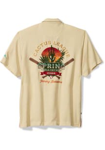 Tommy Bahama Mens Yellow Cactus League Short Sleeve Dress Shirt