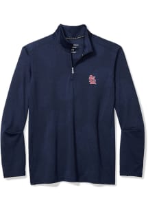 Tommy Bahama St Louis Cardinals Mens Navy Blue Sport Delray Frond Half Long Sleeve 1/4 Zip Pullo..