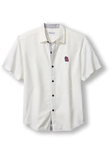 Tommy Bahama St Louis Cardinals Mens White Sport Coconut Point Palm Vista Short Sleeve Dress Shi..