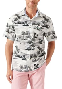 Tommy Bahama Philadelphia Eagles Mens Black Sport Tropical Horizons Short Sleeve Dress Shirt