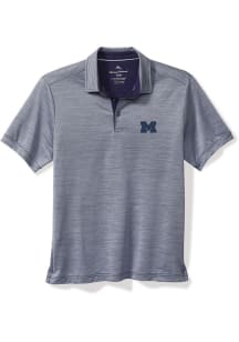 Mens Michigan Wolverines Navy Blue Tommy Bahama Sport San Raphael Short Sleeve Polo Shirt