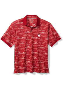 Tommy Bahama Oklahoma Sooners Mens Red Sport Bay View Short Sleeve Fashion Polo