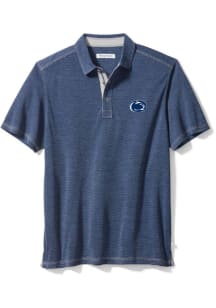 Mens Penn State Nittany Lions Navy Blue Tommy Bahama Sport Paradiso Cove Short Sleeve Polo Shirt