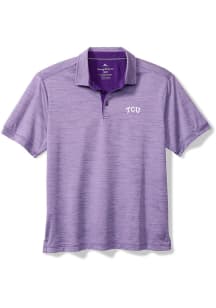Tommy Bahama TCU Horned Frogs Mens Purple Sport San Raphael Short Sleeve Fashion Polo