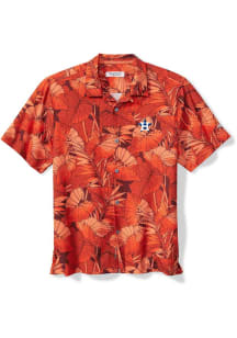 Tommy Bahama Houston Astros Mens Orange Nuevo Fronds Short Sleeve Dress Shirt