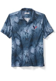 Tommy Bahama Houston Texans Mens Navy Blue Nuevo Fronds Short Sleeve Dress Shirt