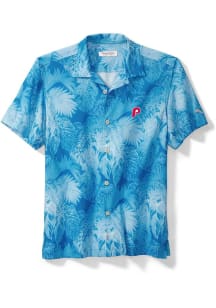 Tommy Bahama Philadelphia Phillies Mens Light Blue Bahama Coast Lminescent Fronds Short Sleeve Dre..