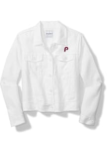 Tommy Bahama Philadelphia Phillies Womens White Two Palms Light Weight Jacket