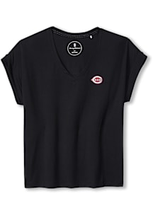 Tommy Bahama Cincinnati Reds Womens Black Kauai Short Sleeve T-Shirt