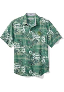 Tommy Bahama Baylor Bears Mens Green Sport Coconut Point Isla Palmetta Short Sleeve Dress Shirt