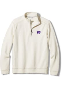 Mens K-State Wildcats White Tommy Bahama SPORT TOBAGO BAY Qtr Zip Pullover