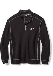 Mens Purdue Boilermakers Black Tommy Bahama SPORT TOBAGO BAY Qtr Zip Fashion Pullover