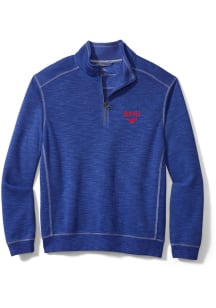 Tommy Bahama SMU Mustangs Mens Blue SPORT TOBAGO BAY Long Sleeve Qtr Zip Pullover