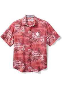 Mens Indiana Hoosiers Crimson Tommy Bahama Sport Coconut Point Isla Palmetta Short Sleeve Dress ..