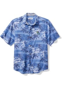 Tommy Bahama Kansas Jayhawks Mens Blue Sport Coconut Point Isla Palmetta Short Sleeve Dress Shirt