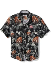 Mens Ohio State Buckeyes Black Tommy Bahama Veracruz Cay First Down Blooms Short Sleeve Dress Sh..