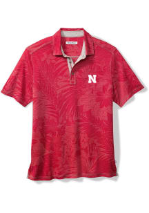 Mens Nebraska Cornhuskers Red Tommy Bahama SPORT SANTIAGO PARADISE Short Sleeve Polo Shirt