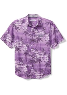 Tommy Bahama TCU Horned Frogs Mens Purple Sport Coconut Point Isla Palmetta Short Sleeve Dress Shi..