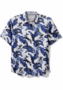 Tommy Bahama Kansas Jayhawks Mens Blue Sunnyvale Blooms Short Sleeve Dress Shirt