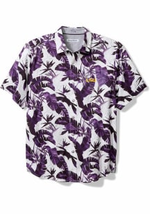 Tommy Bahama LSU Tigers Mens Purple Sunnyvale Blooms Short Sleeve Dress Shirt
