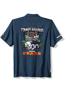 Tommy Bahama Chicago Bears Mens Blue Endzone Paradise Short Sleeve Dress Shirt