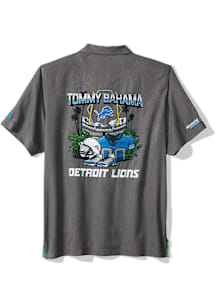 Tommy Bahama Detroit Lions Mens Grey Endzone Paradise Short Sleeve Dress Shirt